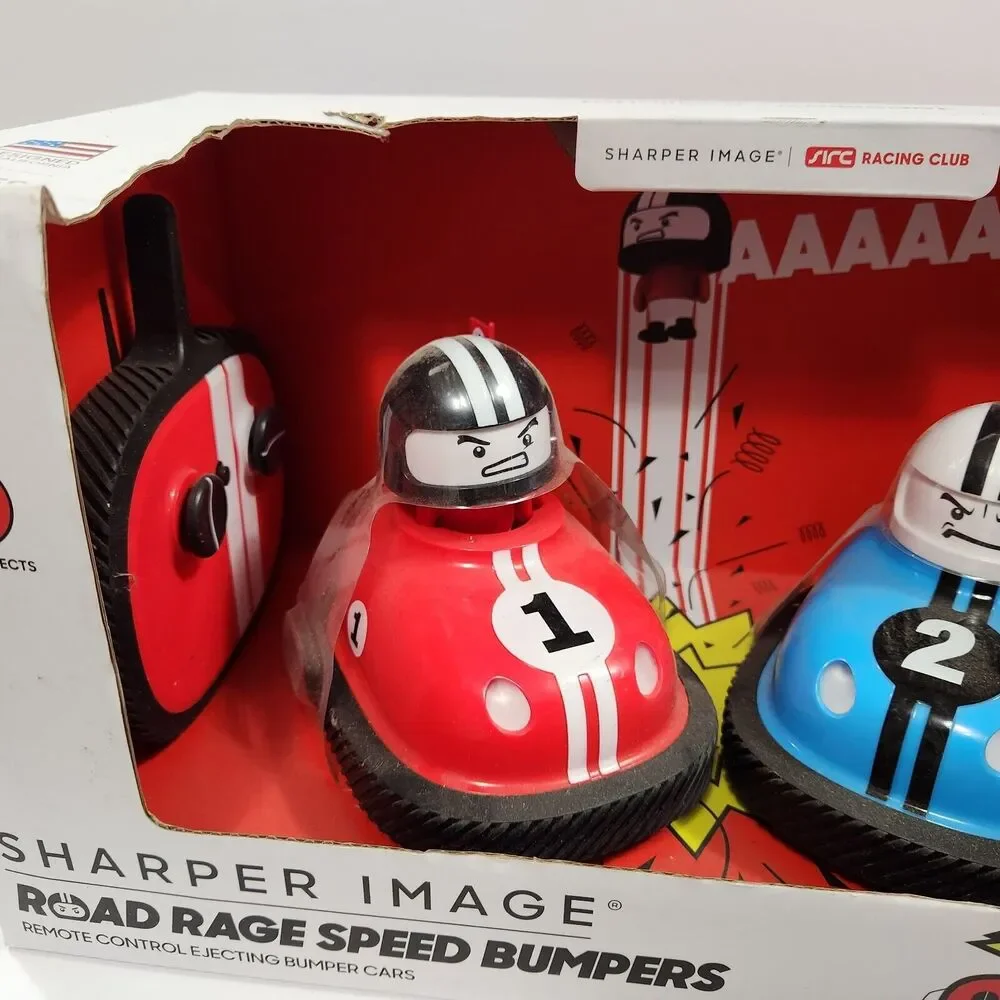 Sharper Image Road Rage Speed Bumpers Remote Control Ejecting Bumper Cars NEW
